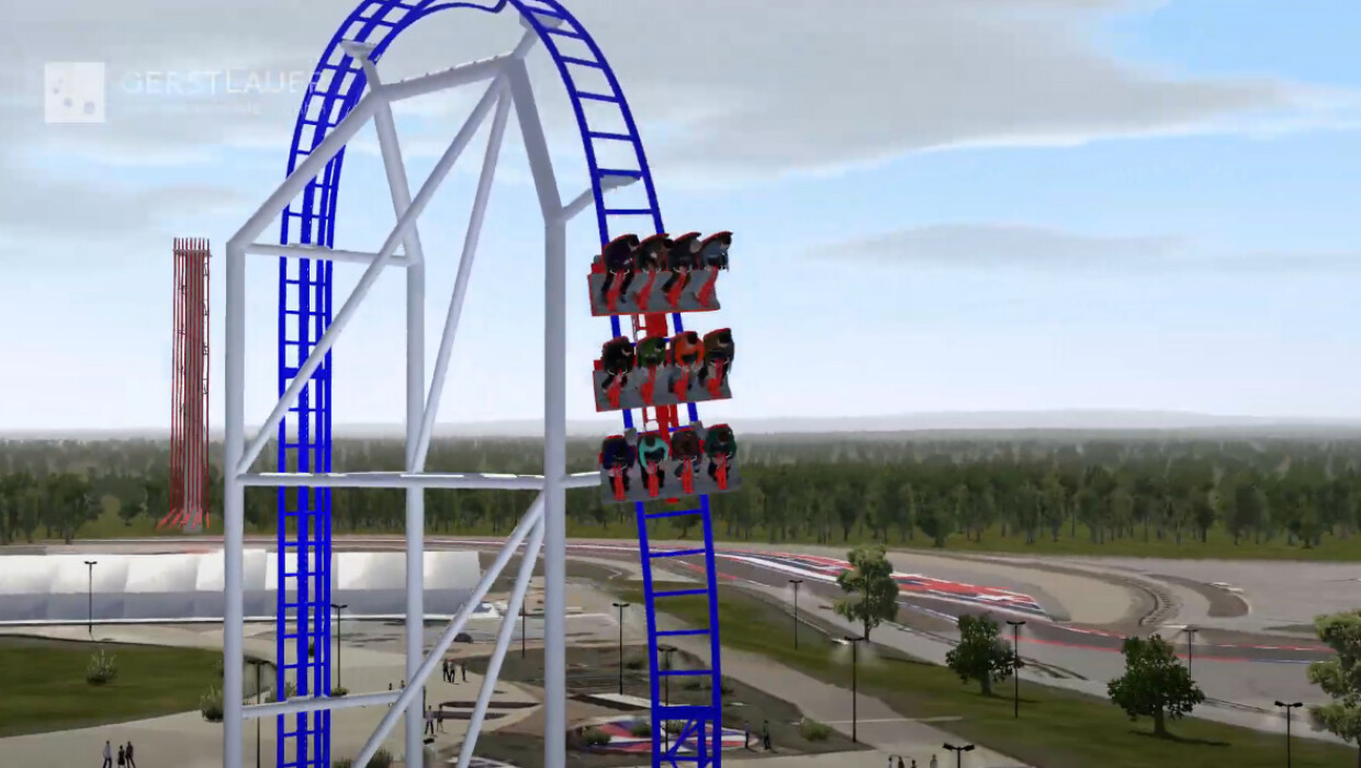 Palindrome Cotaland Gerstlauer Infinity Shuttle Coaster Rendering