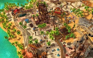 Mit so einem großen Freizeitpark kann man sich beim Adventure Park PC Spiel mehrere Tage beschäftigen.