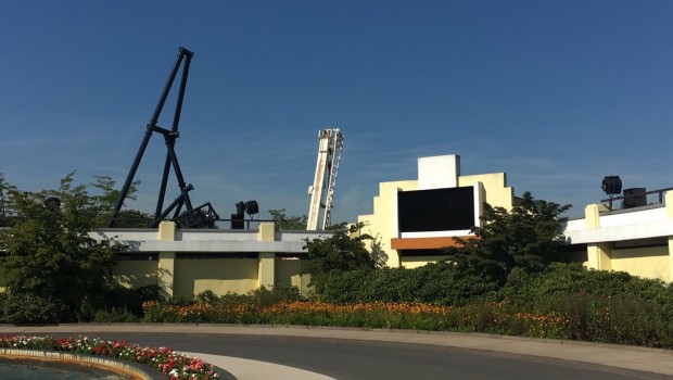 Star Trek Achterbahn im Movie Park 2017 - Baustelle am Eingang im September