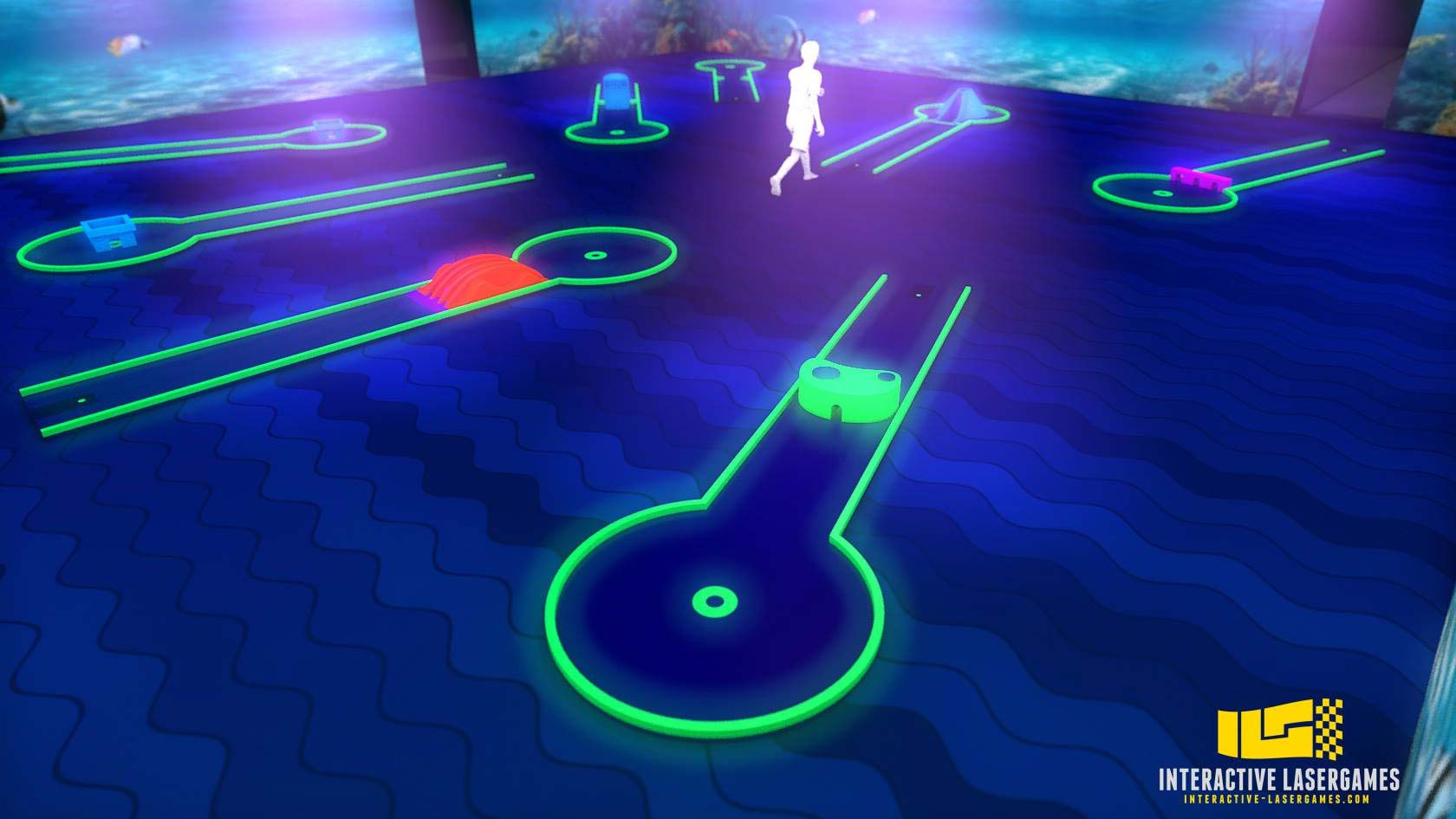 Schwarzlicht-Minigolf Interactive Lasergames