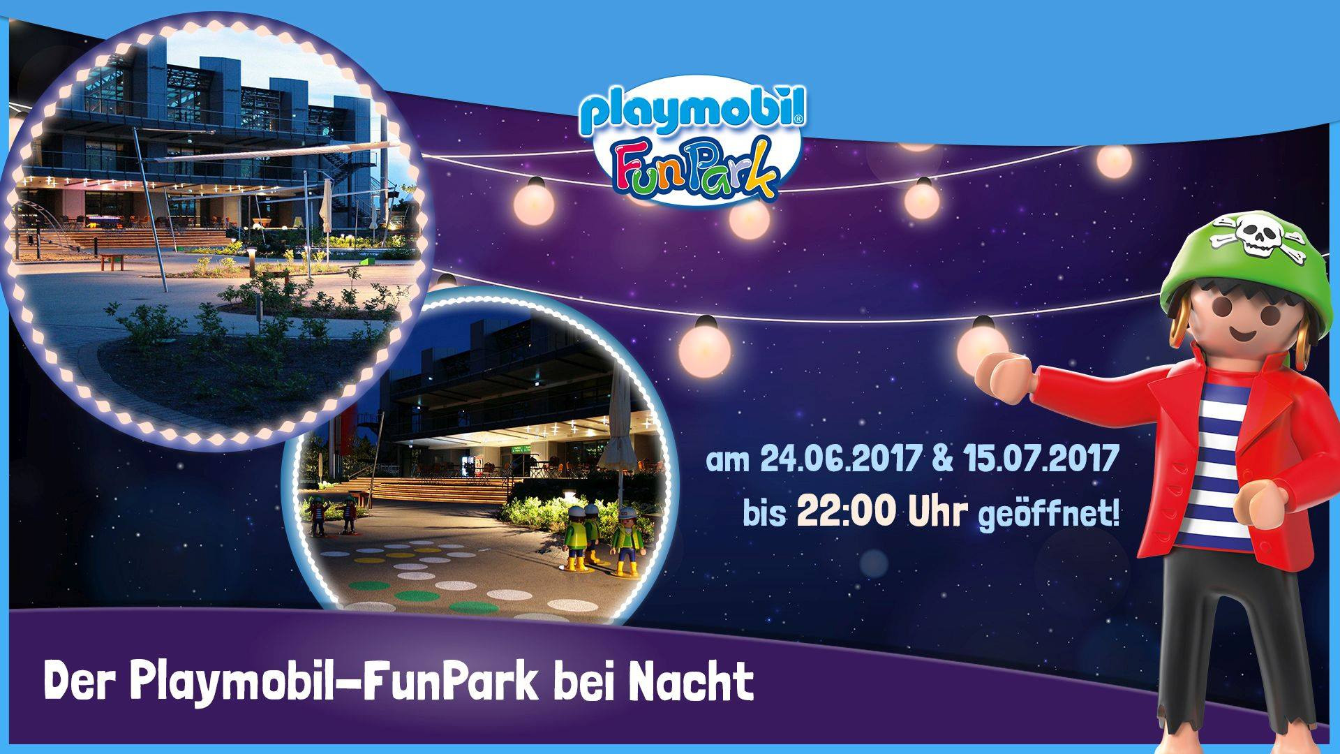 PLAYMOBIL-FunPark bei Nacht