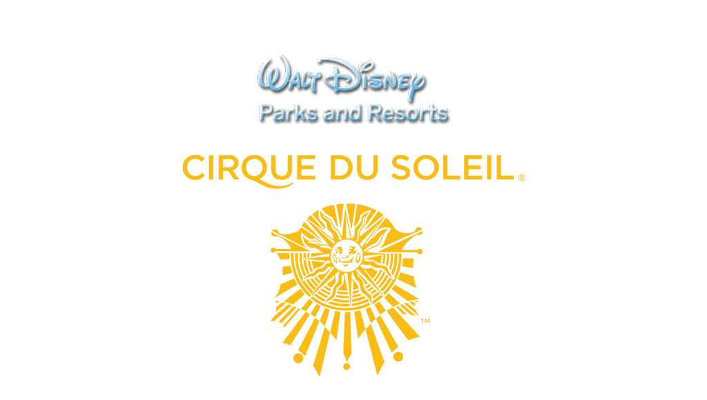 Logos Walt Disney Parks and Resorts und Cirque du Soleil
