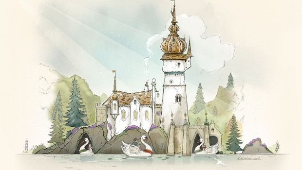 Efteling die Sechs Schwäne im Märchenwald - Skizze