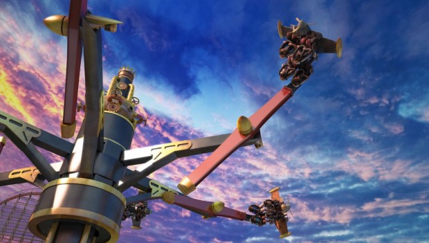 Six Flags Fiesta Texas Daredevil Dive Flying Machines neu 2020 Artwork