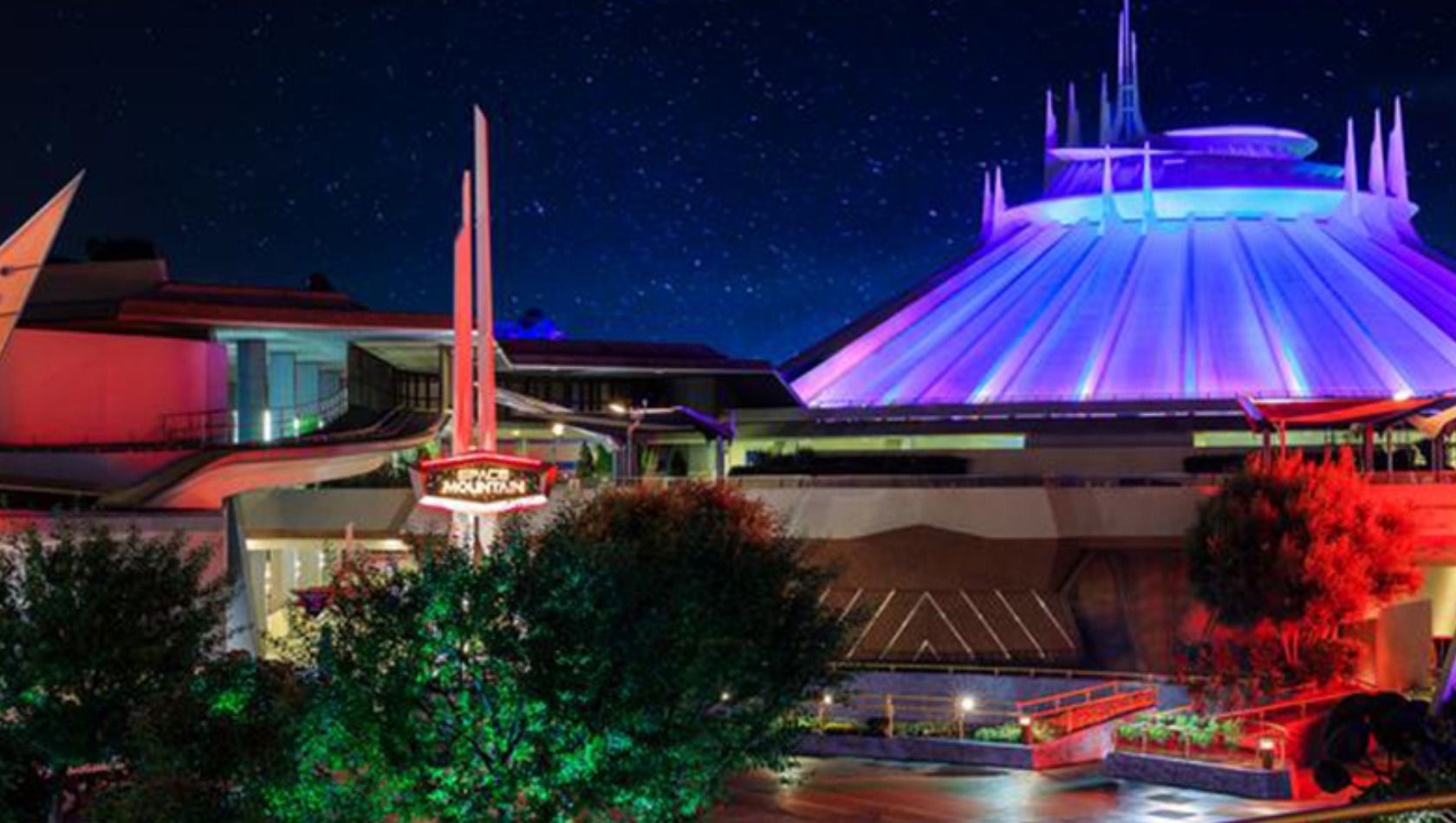 Space Mountain Tomorrowland Disneyland Park Nacht