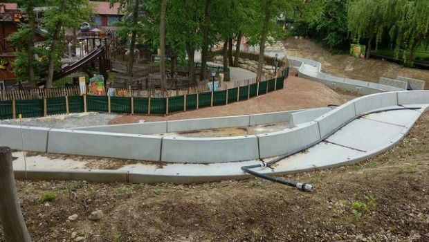 Familypark am Neusiedlersee Wasserbahn neu 2022 Baustelle Fahrrinne