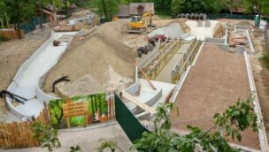 Familypark am Neusiedlersee Wasserbahn neu 2022 Baustelle von oben