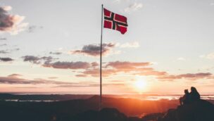 Bergen Norwegen Flagge