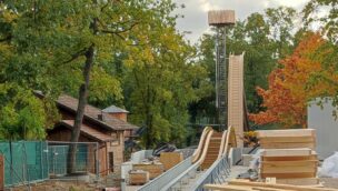 Familypark am Neusiedlersee neue Wasserbahn 2022 Baustelle Abfahrt