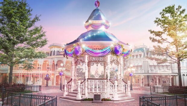 Pavillon in Disneyland Paris zum 30. Jubiläum geschmückt