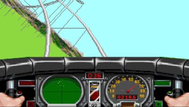 Screenshot aus dem Spiel Coaster aus dem Jahr 1993
