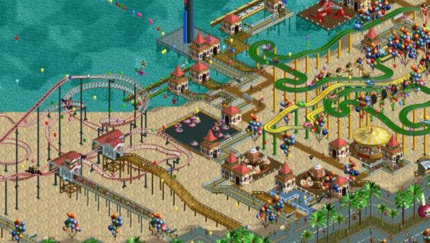 Screenshot aus dem Spiel RollerCoaster Tycoon 2 aus dem Jahr 2002