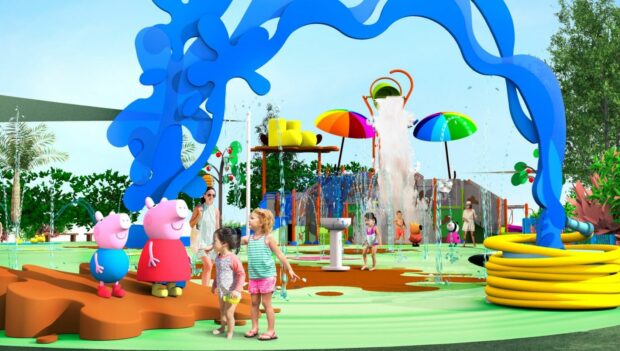 Wasser-Spielplatz "Muddy Puddles Splash Pod" im Peppa Pig Theme Park Florida