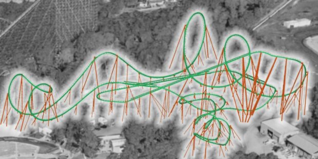 Design der Achterbahn "Medusa" in Six Flags Great Adventure