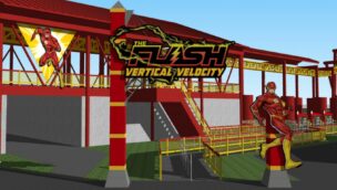 Die Achterbahn The Flash Vertical Velocity im Freizeitpark Six Flags Great America