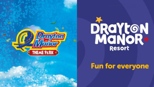 Das alte und neue Logo des Freizeitparks Drayton Manor
