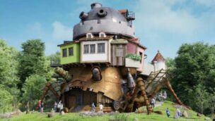 Ein Konzept zeigt Das wandelnde Schloss im Ghibli Park