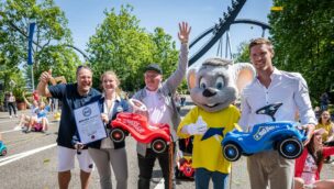 Joey Kelly stellt im Europa-Park einen Weltrekord mit Bobby-Cars auf