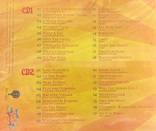 Die Tracklist von "Soundtrack Volume 2" des Heide Park