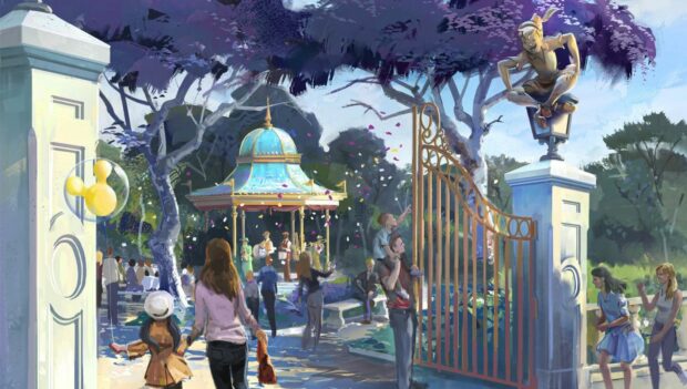 Konzept eines Eingangs zu einem Garten im Walt Disney Studios Park des Disneyland Paris