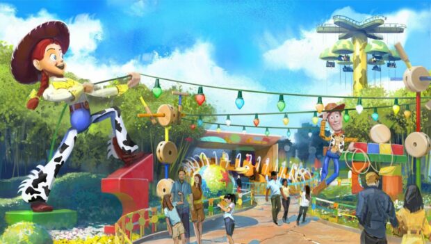 Konzept des Eingangs zum "Toy Story Playland" von der neuen Promenade im Walt Disney Studios Park des Disneyland Paris