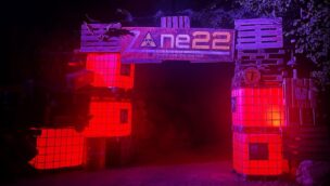 Der Eingang der Zone 22 zu Halloween im Freizeitpark Plohn