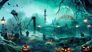 Ein Werbebild des Skyline Park zu Halloween 2022