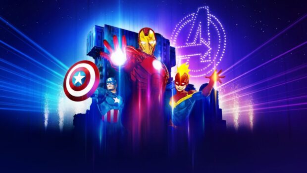 Werbebild zur Marvel-Drohnen-Show im Disneyland Paris