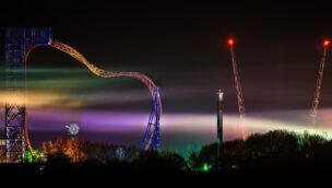 Skyline Park bei Nacht Silhouette um Mitternacht